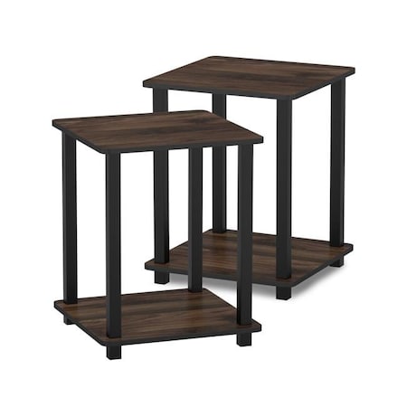 Furinno Furinno Simplistic End Table  Set of Two  French Oak Grey/Black  12127GYW/BK - Set of 2 12127GYW/BK